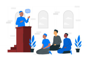 Ilustrasi teks khutbah Idul Fitri Bahasa Sunda 2023 (Freepik.com/storyset)