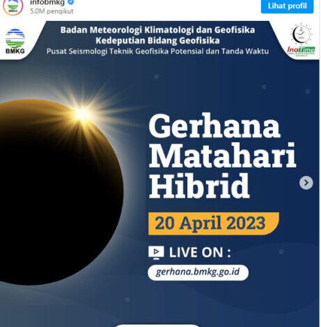 Live ON BMKG: Gerhana Matahari Hibrid 20 April 2023 Bakal Terjadi, Cek ...