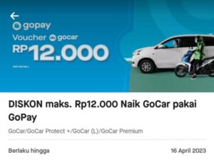 Kode voucher Gojek hari ini Minggu, 23 April 2023