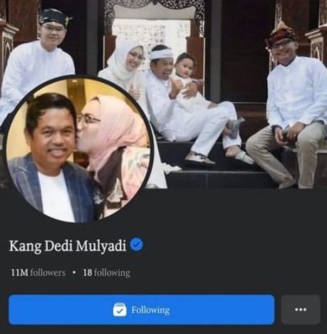 Akun Facebook Kang Dedi Mulyadi yang kena hack