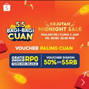 Diskon besar-besaran dan gratis ongkir saat Big Sale 5.5