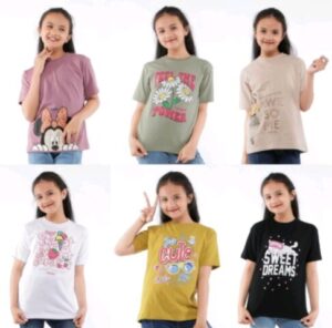 Model baju anak perempuan terbaru, kaos dengan gambar lucu (Shopee/mareema.kids)