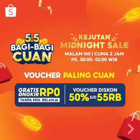 Berikut kode voucher Shopee hari ini 5 Mei 2023