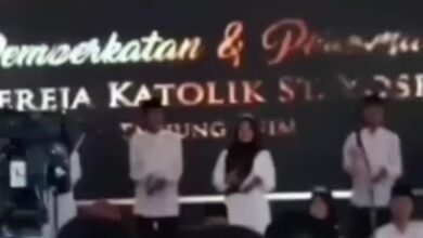 Viral video penampilan marawis NU di acara peresmian gereja katolik Muara Enim, Sumsel. (Instagram/@viralsekali)