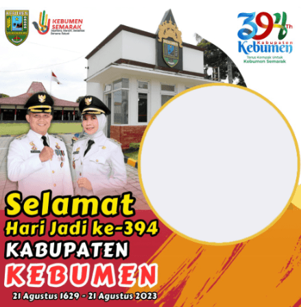 Kumpulan twibbon Hari Jadi Kabupaten Kebumen ke 394 tahun 2023.