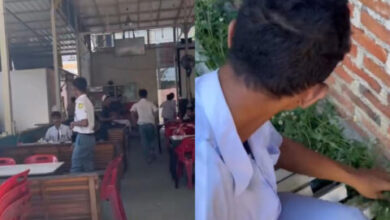 Momen polisi geruduk anak SMA yang bolos saat jam pelajaran. (TikTok/@@omen_529)