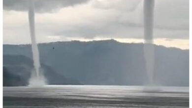 Dua Angin Puting Beliung muncul di Danau Toba
