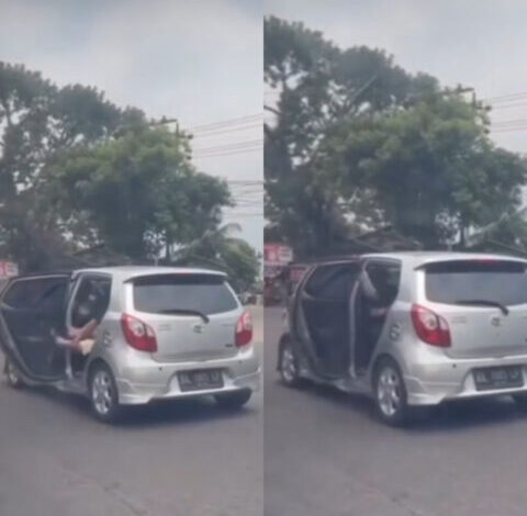 Viral vide perempuan minta tolong dari dalam mobil di Padang. (Instagram @terang_media)
