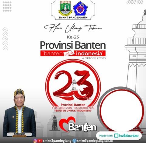 Twibbon HUT Banten ke-23. (Twibbonize)