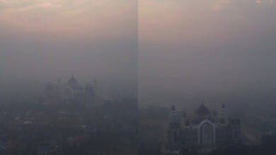kabut asap kebakaran dari Indonesia