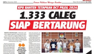Tampilan Koran Banten Raya yang memuat DCT, Sabtu 4 November 2023