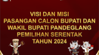 VISI DAN MISI PASANGAN CALON BUPATI DAN WAKIL BUPATI PANDEGLANG PEMILIHAN SERENTAK TAHUN 2024