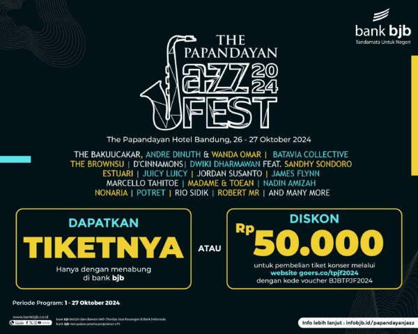 Proo tiket The Papandayan Jazz Fest 2024 dari bank bjb