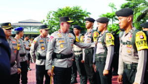 PENGAMANAN: Ribuan personel Polri, TNI dan Linmas akan mengamankan jalannya Pilkada Serentak 2024, Senin (25 November 2024).